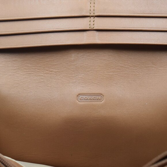Coach Soho Buckle Signature "C" Canvas and Tan Leather Wallet - Picture 10 of 12